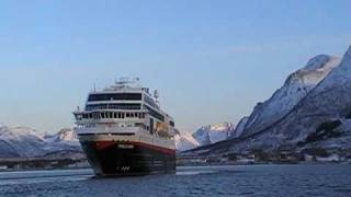 MS Trollfjord leaving Sortland southwards [upl. by Andree]