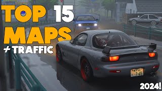 TOP 15 OPEN WORLD Maps with TRAFFIC for ASSETTO CORSA in 2024 [upl. by Joycelin]