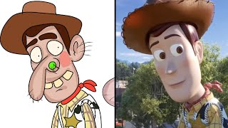 Toy Story 4 drawing meme  woody  buzz  bo peep funny moments [upl. by Naginnarb555]