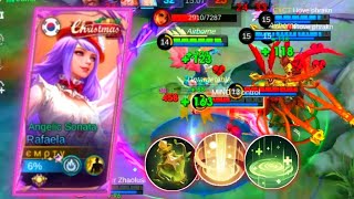 RAFAELA BEST HEALER WITH BEST BUILD 2024 🗿🥲 RAFAELA EPIC SKIN GAMEPLAY MLBB [upl. by Fanchan]