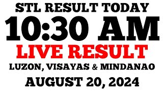 STL Result Today 1030AM Draw August 20 2024 STL Luzon Visayas and Mindanao LIVE Result [upl. by Fotzsyzrk]