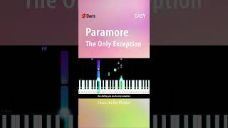 Paramore  The Only Exception  EASY Piano TUTORIAL by Piano Fun Play YouTubeShorts shorts [upl. by Amaj]