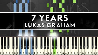 Lukas Graham  7 Years  Piano Cover  Tutorial with Sheet Music Synthesia [upl. by Penland]