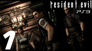 Resident Evil HD Remaster PS3  Chris Walkthrough Part 1  The Mansion [upl. by Daffodil]