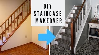 EASY DIY Staircase Makeover on a Budget [upl. by Marni]