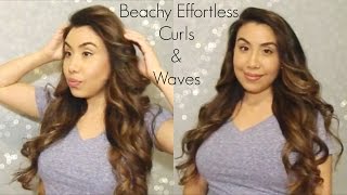 Beachy Effortless Curls amp Waves  NuMe 32MM Curling Wand Hair Tutorial [upl. by Bernstein]