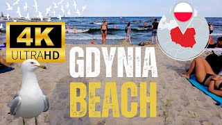 GDYNIA BEACH Poland  4K WALK UHD [upl. by Ellimac]