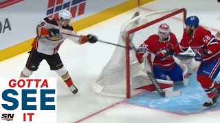 GOTTA SEE IT Trevor Zegras Pulls Off “The Michigan” vs Canadiens [upl. by Paige566]