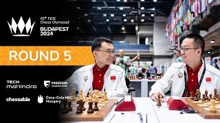 Round 5  45th FIDE CHESS OLYMPIAD [upl. by Ettenej790]