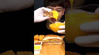 ASMR MUKBANG MCDONALDS CHEESEBURGER CHEDDAR [upl. by Sabian]