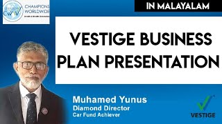 Vestige Live Plan Presentation by Mr Muhammed Yunus Diamond Director  in Malayalam [upl. by Ennail393]