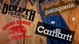 Ultimate Overalls Comparison  Carhartt Duluth Trading Co Patagonia Round House [upl. by Ztnaj]