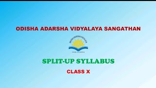 SPLIT UP SYLLABUS Class  X  10th OAVS 202324 OAVS OAV Schools [upl. by Werd]