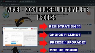 WBJEE COUNSELLING PROCESS 2024 STEP BY STEP 🔥 ROUND 1  2  MOP UP  FREEZE UPGRADE wbjee2024 [upl. by Kaye]