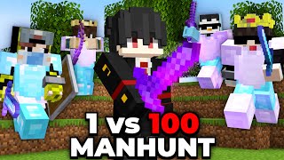 1 vs 100 Players Simulate Minecraft Manhunt [upl. by Torbert]