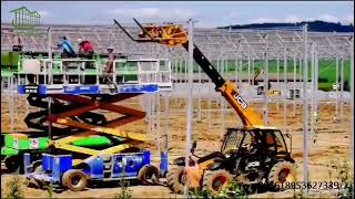 Venlo type glass greenhouse construction video [upl. by Noah]