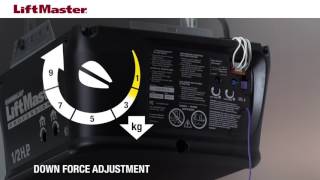 How to Adjust Force on a LiftMaster Garage Door Opener with Manual Adjustment Controls [upl. by Selwin280]