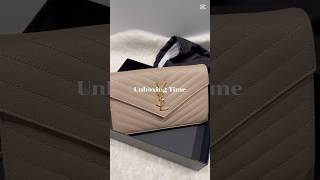 Unboxing time 🤎 Saint Laurent CASSANDRE CHAIN WALLET unboxing luxury saintlaurent shortsvideo [upl. by Leda]