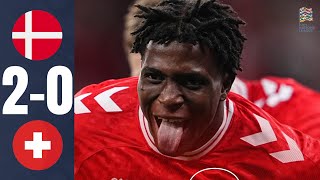 Denmark vs Switzerland 20 Highlights UEFA Nations League 202425 [upl. by Htenay240]