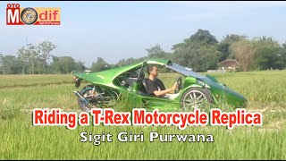 RIDING A T REX MOTORCYCLE REPLICA [upl. by Adriano246]