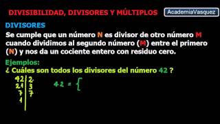 Divisibilidad Divisores y Múltiplos [upl. by Sardella292]