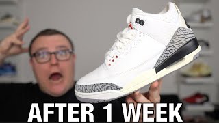 WHAT SUCKS ABOUT THE JORDAN 3 REIMAGINED AFTER 1 WEEK OF WEAR [upl. by Esertak579]