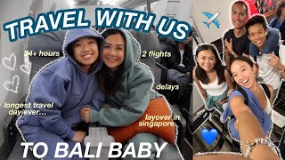 TRAVEL WITH US to BALI  longest travel day ever [upl. by Anneirda]