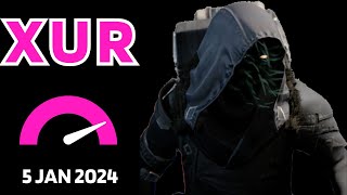 Where is XUR Today Destiny 1 D1 XUR Location and Official Inventory and Loot 5 Jan 2024 152024 [upl. by Brownson]