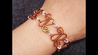 Large chain bracelet  How to make wire jewelry 69 [upl. by Onailime]