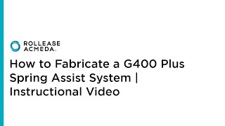 RollEase  How to Fabricate a G400 Plus Spring Assist System  Instructional Video [upl. by Eiramanig903]