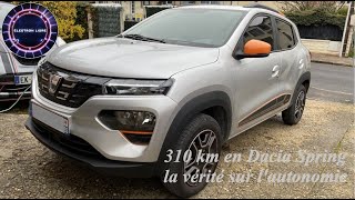 310 km en Dacia Spring la vérité sur lautonomie avec chauffage par 6° a 110 kmh test du limiteur [upl. by Oigroig963]