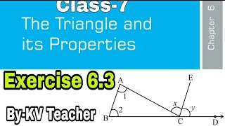 Exercise 63  The Triangle And Its Properties Class7 Maths NCERT Chapter6 Solution amp Explanation [upl. by Atsirt]