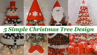 5 Simple Christmas Tree Designs Like a Pro  Christmas Tree Decoration [upl. by Herstein]