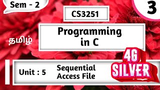 Sequential Access Files in C in Tamil  Programming in C  Unit 5 File Handling in C  CS3251 Tamil [upl. by Atoiyanap300]