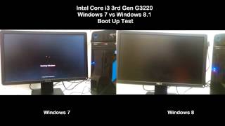 Intel core i3 3rd gen G3220 windows 7 vs windows 8 bootup startup Test [upl. by Neyugn437]