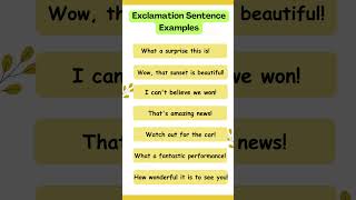 Exclamation Sentence Examples  Exclamatory Sentences exclamation sentences vocabulary shorts [upl. by Lekkim350]