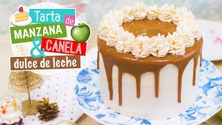 Tarta de manzana canela y dulce de leche  Recetas navideñas  Quiero Cupcakes [upl. by Hahseram]