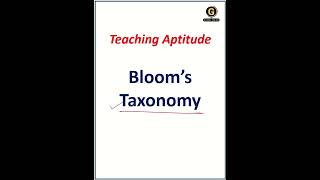 Blooms Taxonomy Easy Tricks  Teaching Aptitude Important Topic  ugcnetpaper1 teachingaptitude [upl. by Segroeg]