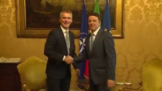 Il Segretario Generale della Nato Stoltenberg a Palazzo Chigi [upl. by Darahs]