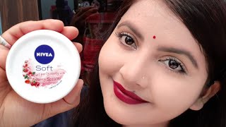 Nivea soft light moisturizer berry blossom with vitamin e amp jojoba oil review amp demo  RARA [upl. by Rekab]