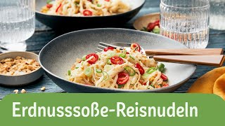 Reisnudeln mit Erdnusssoße 🍜🥜  7 Zutaten  REWE Deine Küche [upl. by Fasto]