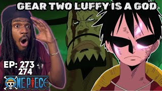 GEAR TWO LUFFY IS A GOD  ONE PIECE REACTION EPISODE 273  274  ANIME  SUB [upl. by Tekcirk]