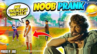 Best Noob Prank with Random Players 😂 Pushpa Jhukega Nai must watch  Garena Free Fire [upl. by Enilesoj]