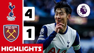 TOTTENHAM vs WEST HAM 41  SON COMEBACK Goals amp Extended Highlights  Premier League 202425 [upl. by Sualokin]