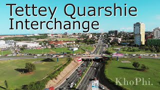 Tetteh Quarshie Interchange Accra  Landmarks 4K  Aerial Ghana [upl. by Hnahym7]