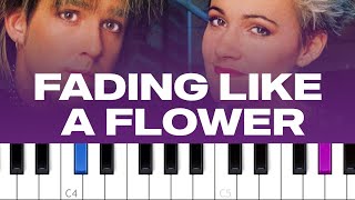 Roxette  Fading Like A Flower piano tutorial [upl. by Quent]