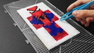 How To Made Spiderman Perler Beads Minecraft Skin [upl. by Calbert]