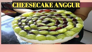 NO BAKE GRAPES CHEESECAKE  kue keju anggur hijau vs anggur hitam [upl. by Light821]