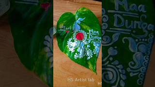 Kolka art on leaf 🌿 bengali design maa durga hparthsart hsartist lab [upl. by Kriss]