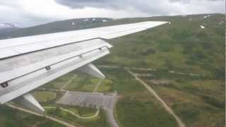 Landing to Tromso Airport Arctic Circle Norway [upl. by Carey]